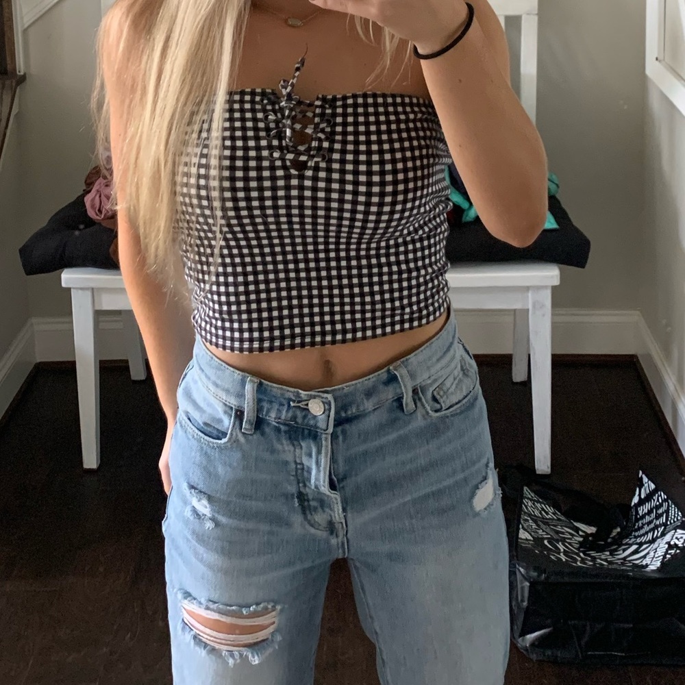 Gingham Tube Top